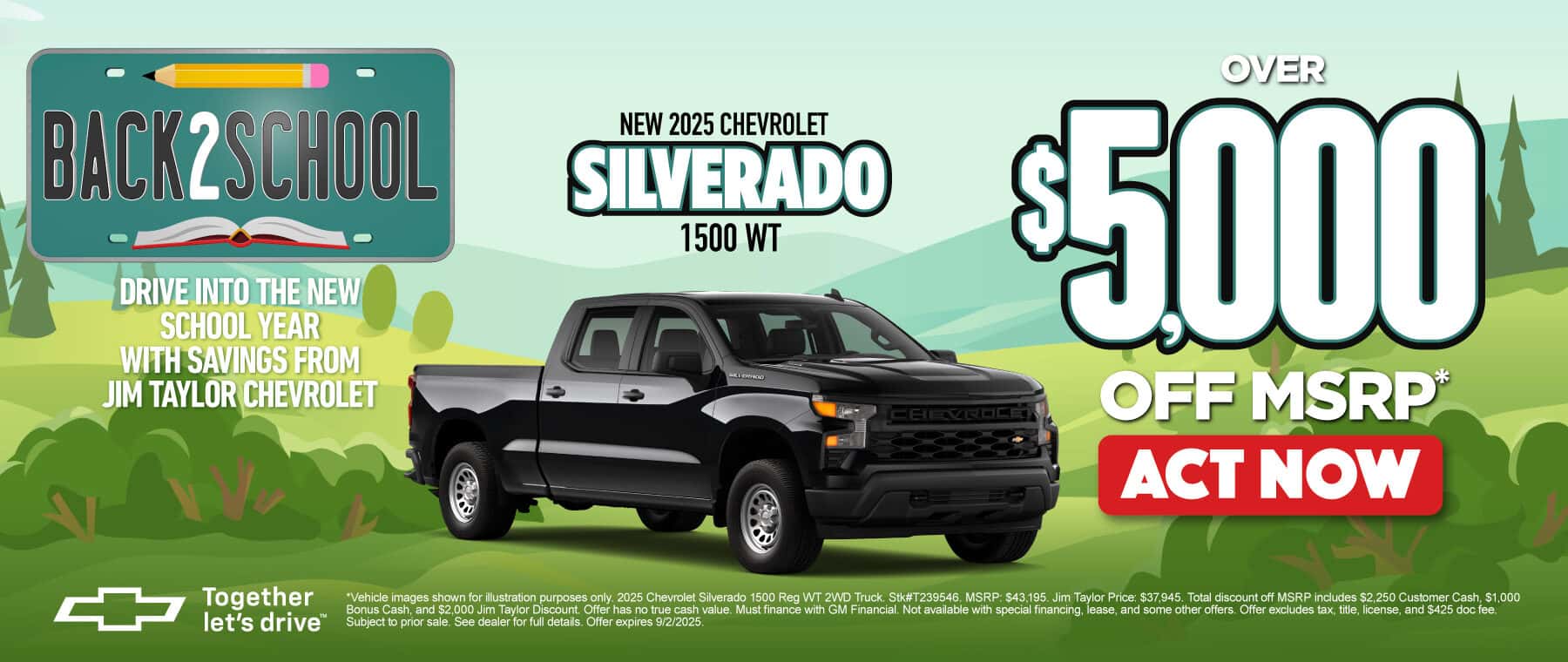 New 2025 Chevrolet Silverado 1500 WT (Black) "Over $5,000 Off MSRP* LINK TO VEHICLE (please use a black stock image)"