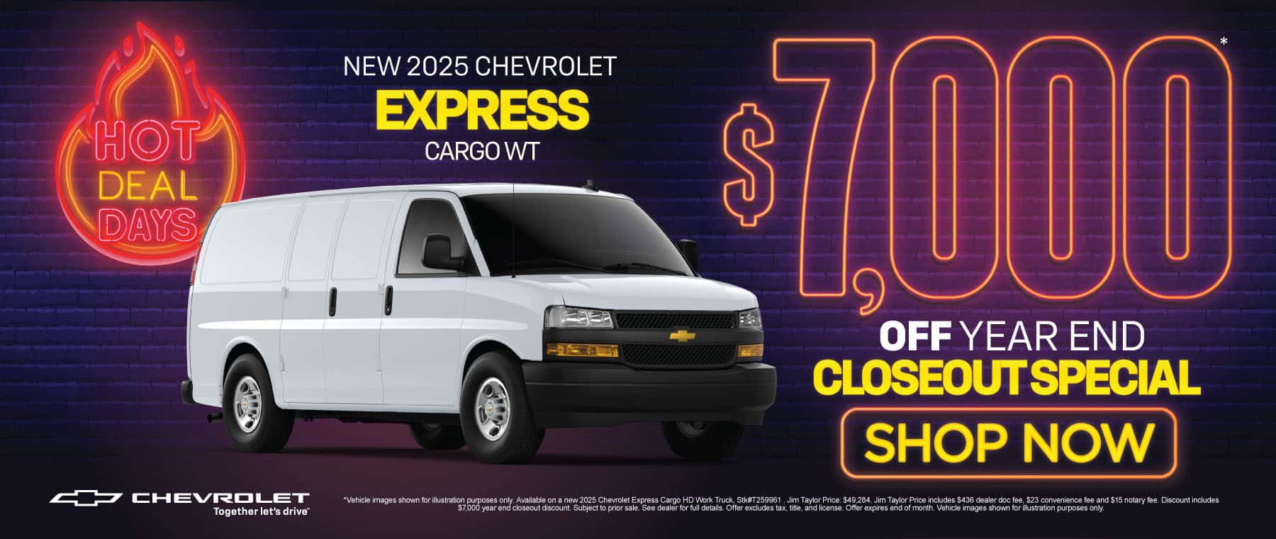 New 2025 Chevrolet Express Cargo WT $7,000 off Year End Closeout Special