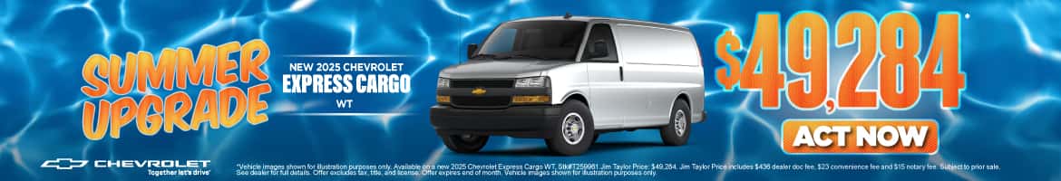 New 2025 Chevrolet Express Cargo WT $49,284*
