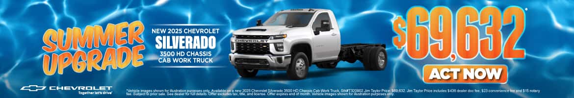 New 2025 Chevrolet Silverado 3500 HD Chassis Cab Work Truck $69,632*