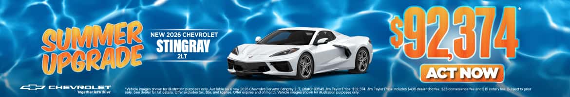 New 2026 Chevrolet Corvette Stingray 2LT $92,374*