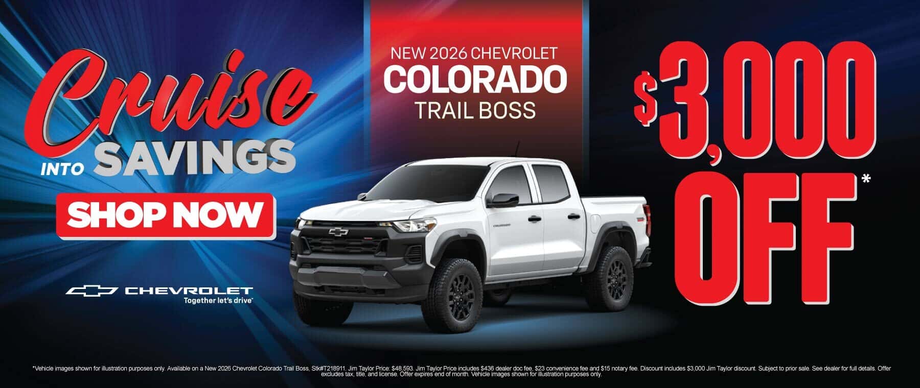 New 2026 Chevrolet Colorado Trail Boss $3,000 Off*