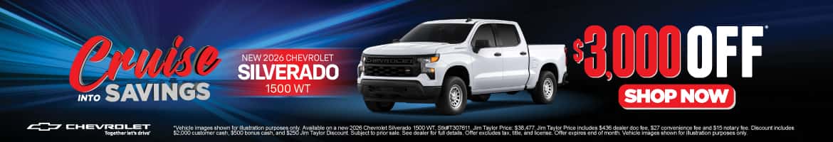 New 2026 Chevrolet Silverado 1500 WT $3,000 Off*