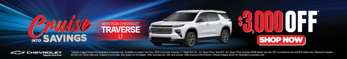 New 2026 Chevrolet Traverse LT $3,000 Off*