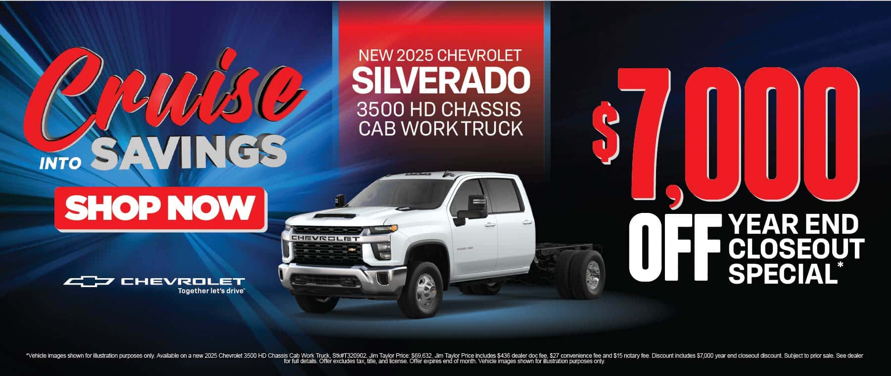 New 2025 Chevrolet Silverado 3500 HD Chassis Cab Work Truck $7,000 off Year End Closeout Special