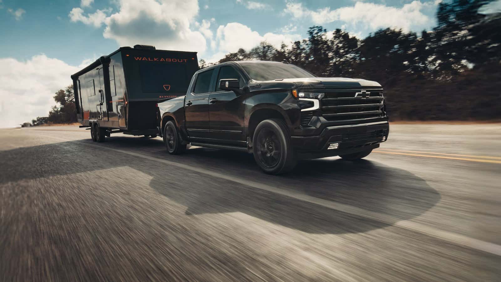 2026 Chevrolet Silverado 1500 towing a loaded trailer near Rayville, Louisiana