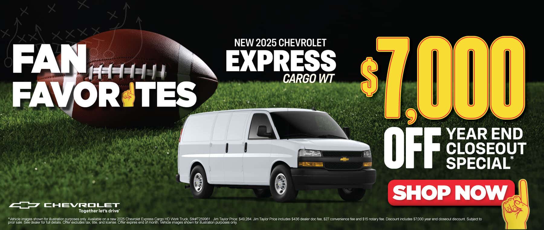 New 2025 Chevrolet Express Cargo WT $7,000 off Year End Closeout Special