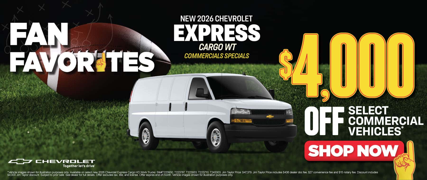 New 2026 Chevrolet Express Cargo WT - Commercials Specials $4,000 Off Select Commercial Vehicles