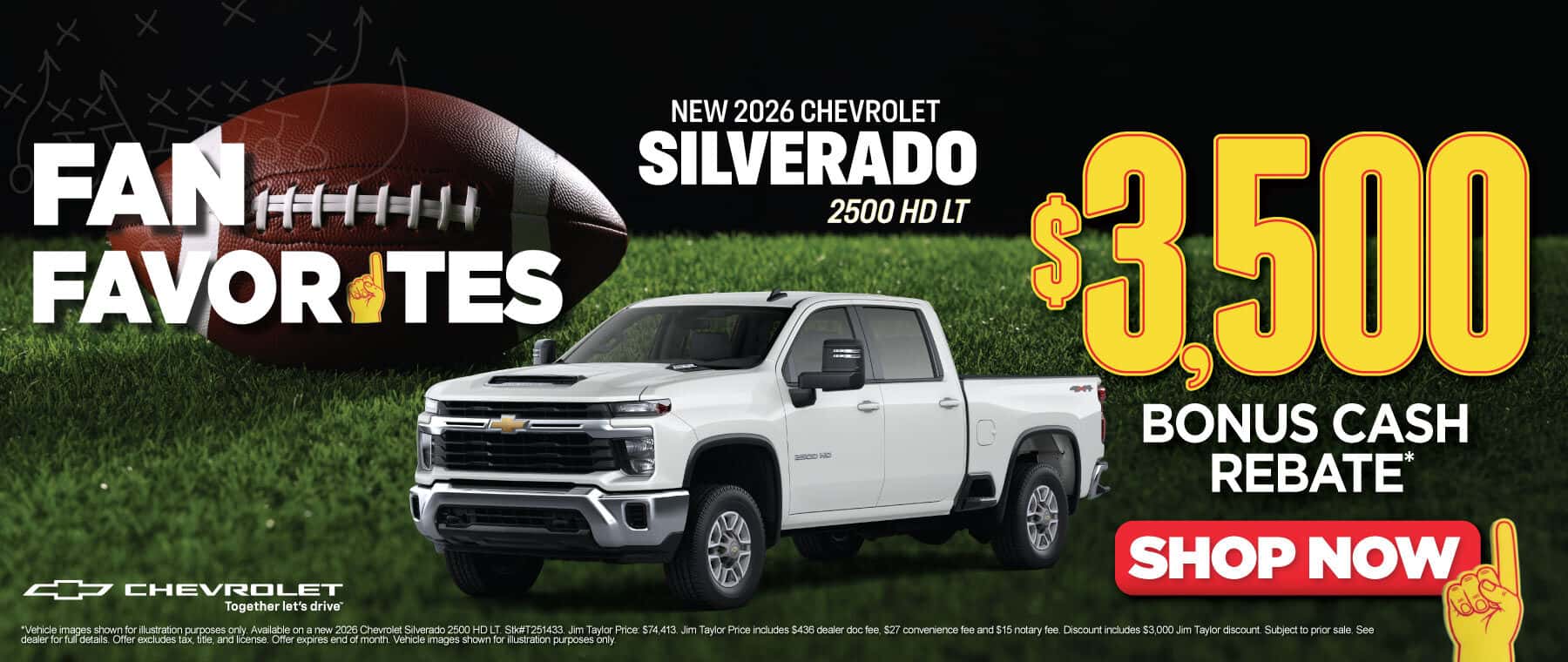 New 2026 Chevrolet Silverado 2500 HD LT $3,500 Bonus Cash Rebate*