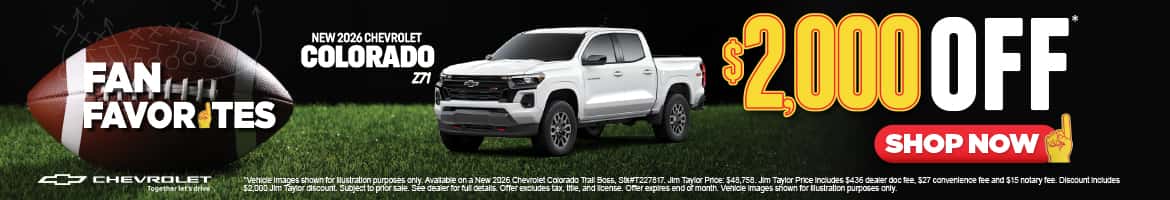 New 2026 Chevrolet Colorado Z71 $2,000 Off*
