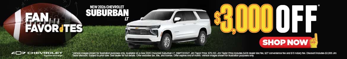 New 2026 Chevrolet Suburban LT $3,000 Off*