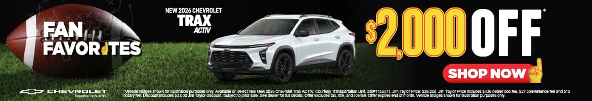 New 2026 Chevrolet Trax ACTIV $2,000 Off*