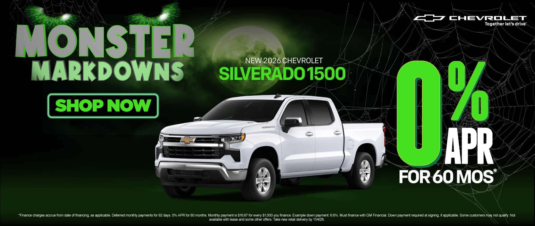 New 2026 Chevrolet Silverado 1500 0% APR for 60 months*