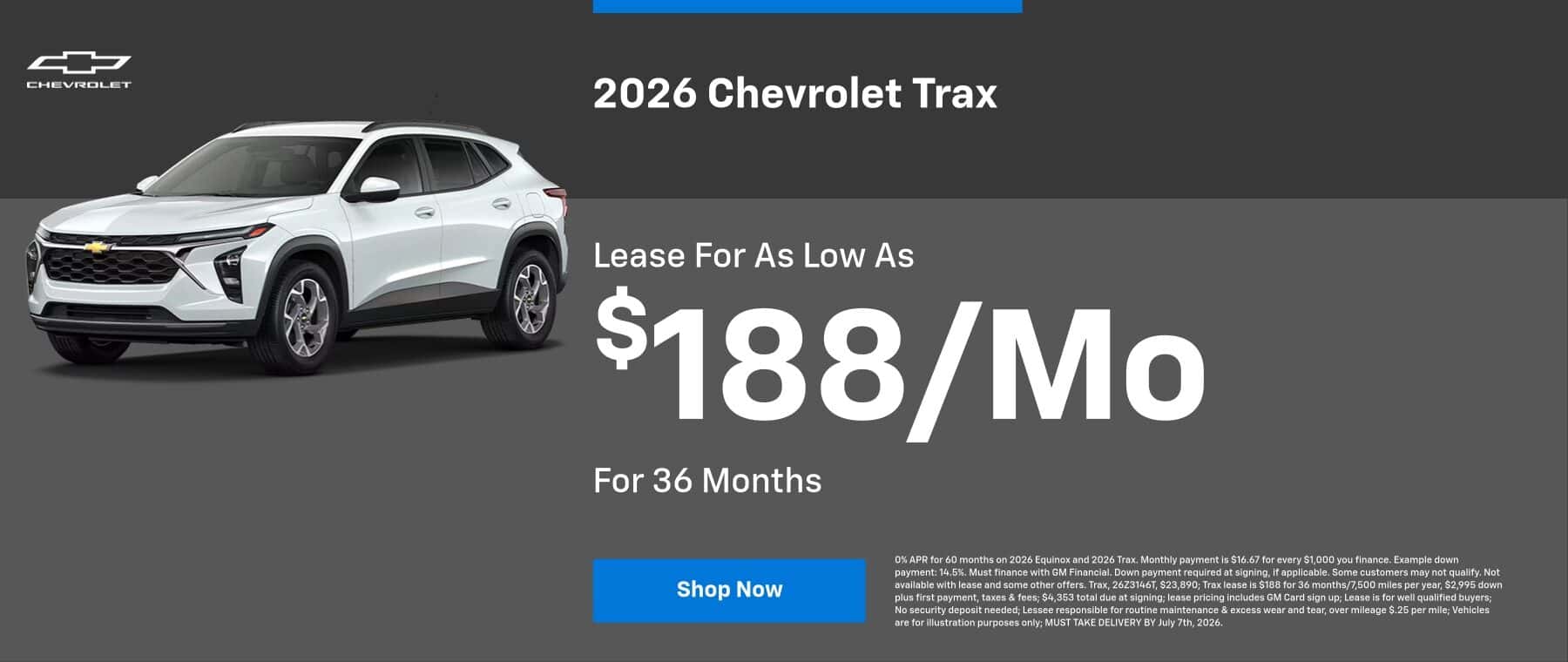 $188/Mo Trax Lease