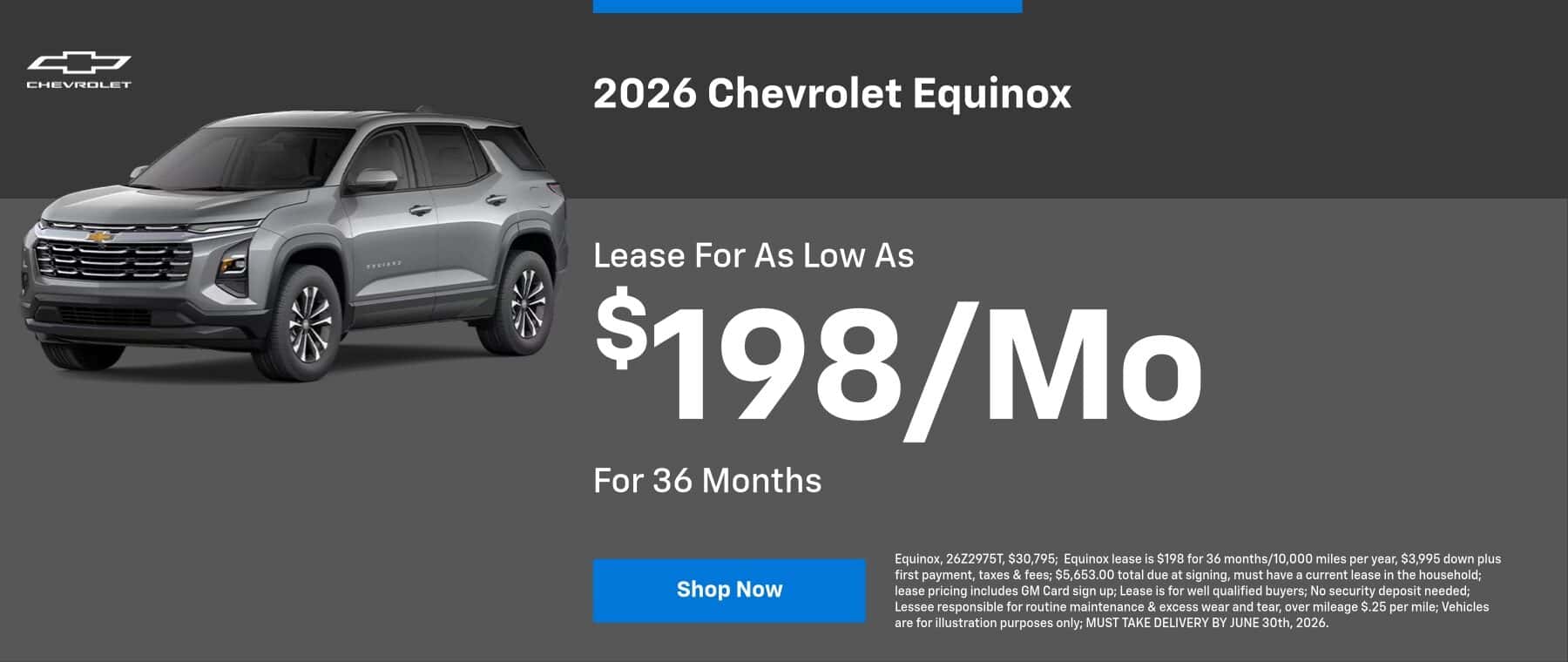 $198/Mo Equinox Lease