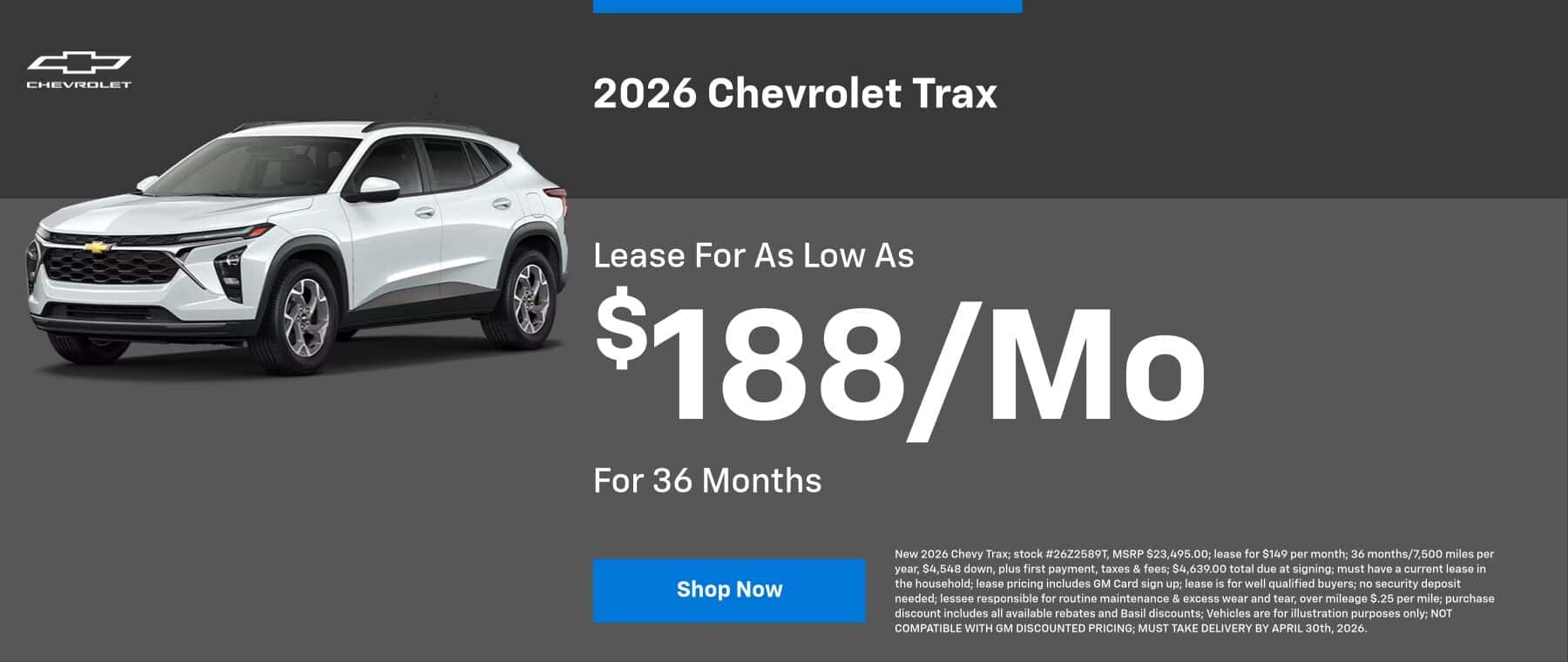 $188/Mo Trax Lease
