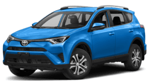 A bright blue 2018 Toyota RAV4 from Joseph Toyota