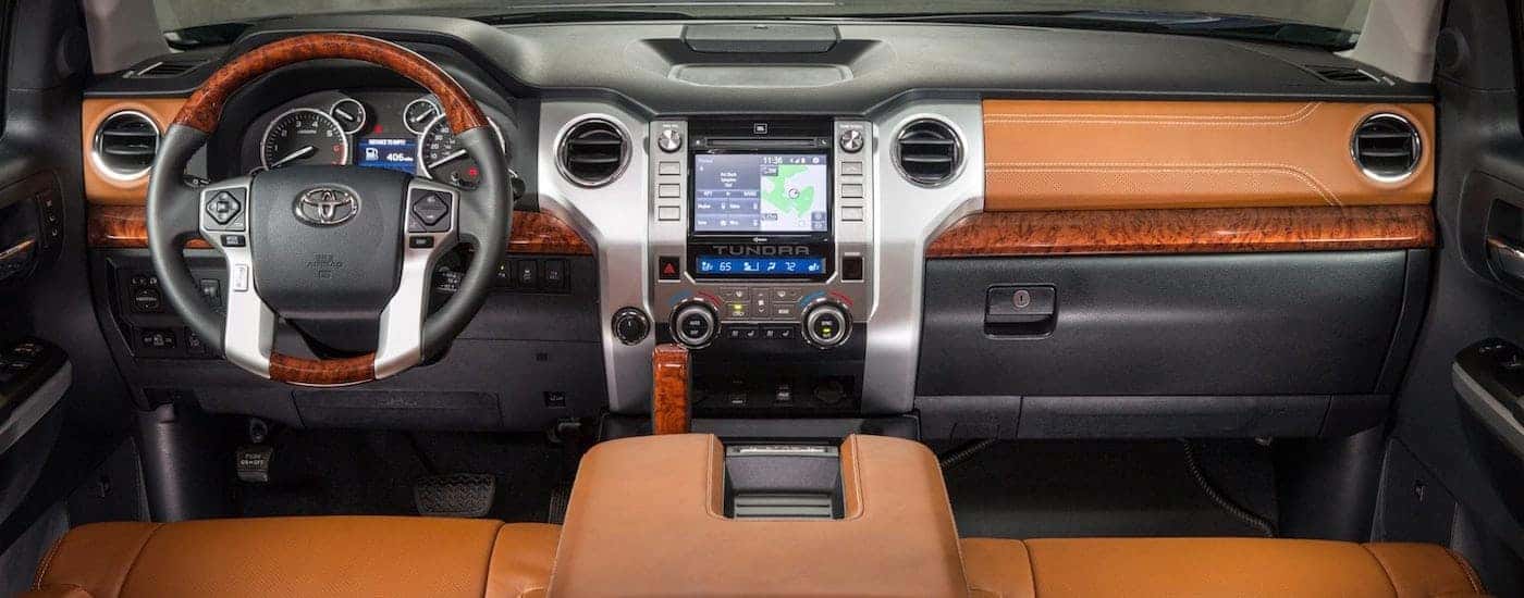 The hi-tech interior of the 2018 Toyota Tundra