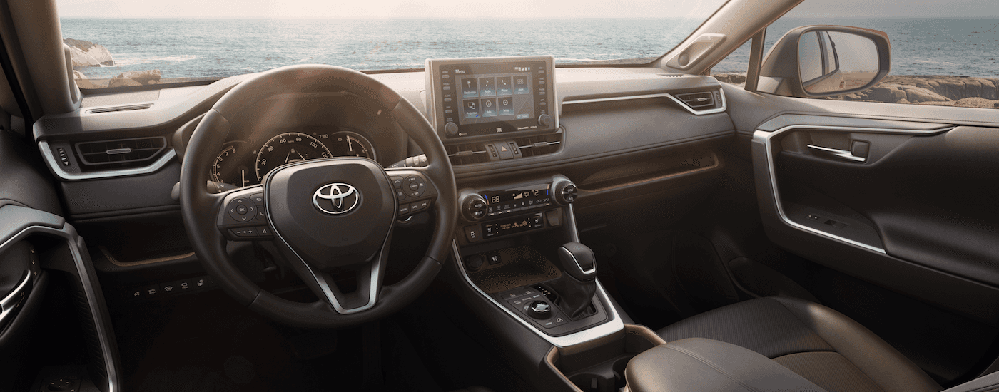 2019 Toyota Rav4 dashboard at beach