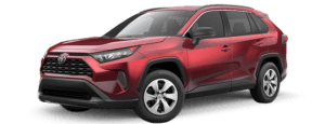 A red 2019 Toyota RAV4 from Joseph Toyota