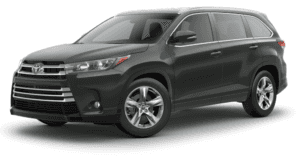 Dark Green 2018 Toyota Highlander on white