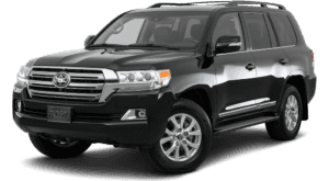 Black 2019 Toyota Land Cruiser on white