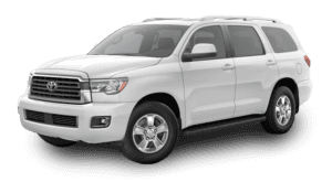 A White 2019 Toyota Sequoia on white