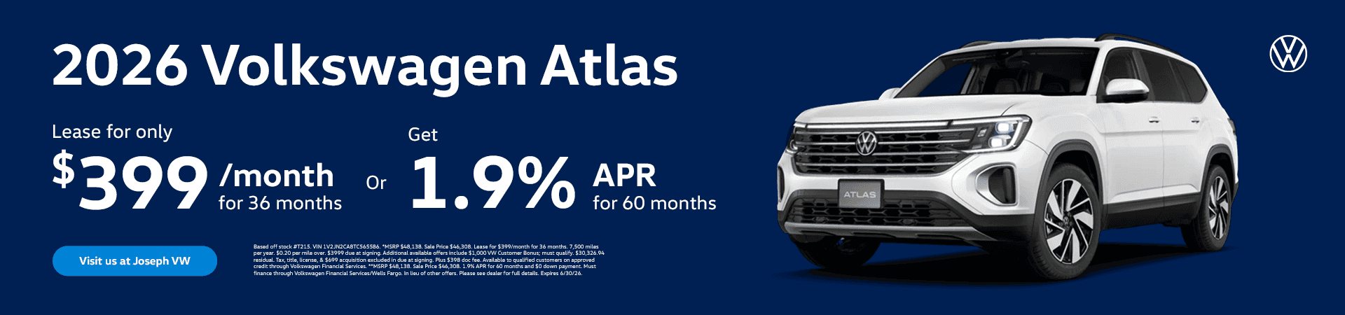 Lease A 2026 VW Atlas