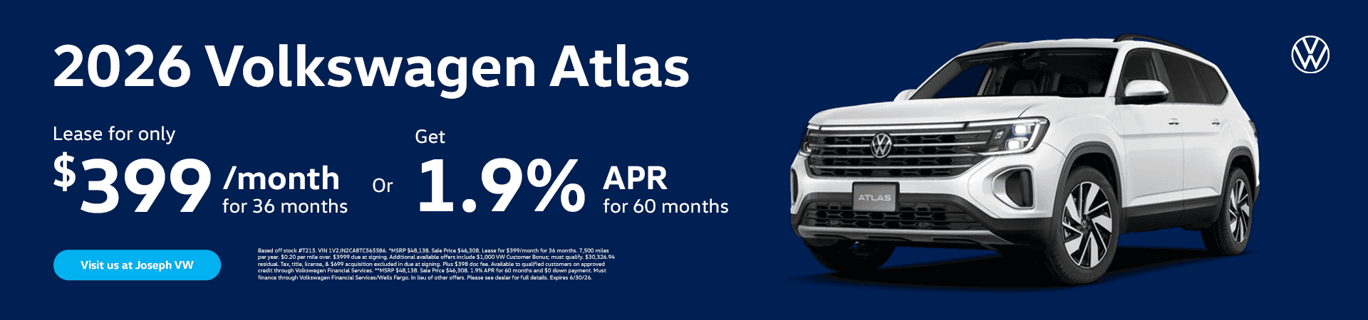 Lease A 2026 VW Atlas