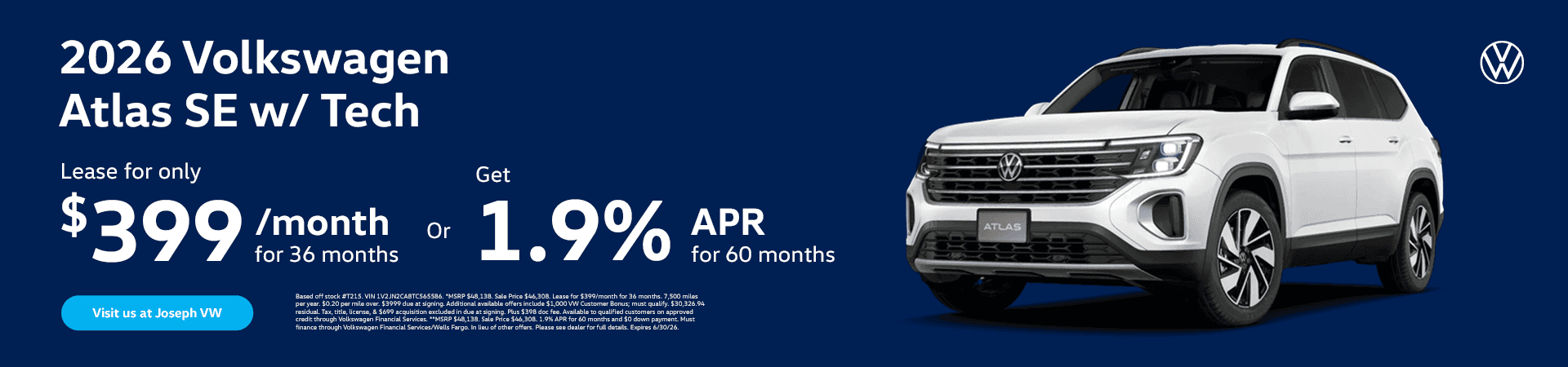 Lease A 2026 VW Atlas