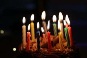 Birthday cake with candles