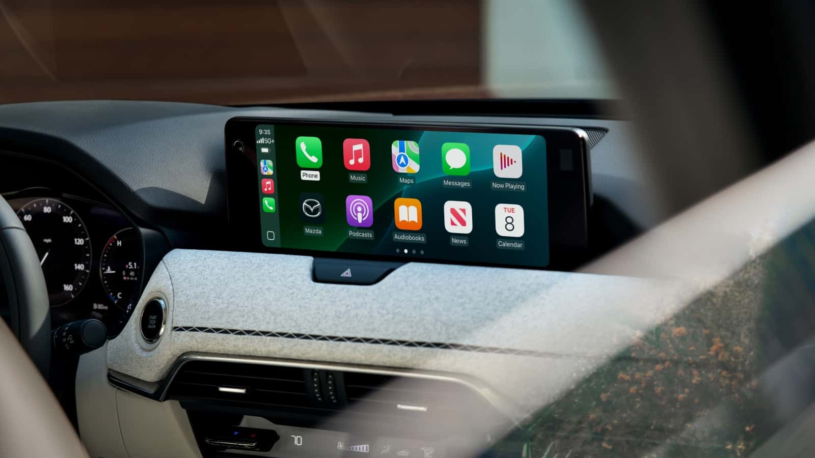 Interior of a Mazda CX-90 with an infotainment screen