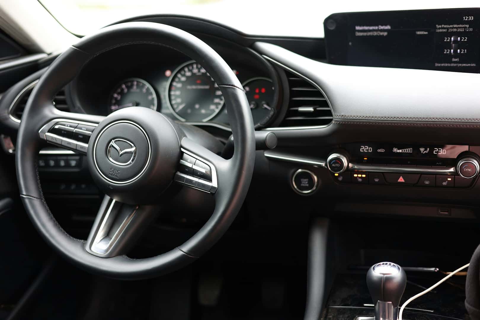 Interior of a Mazda car