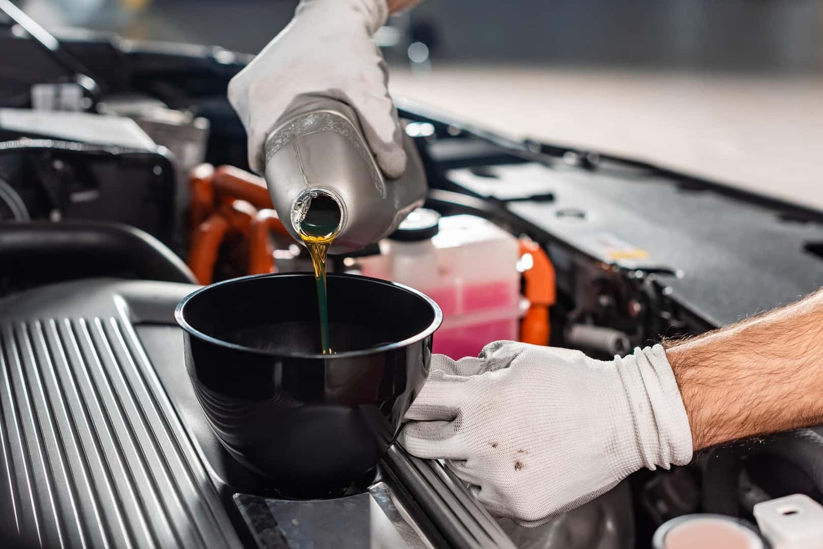 Engine Oil Change at Service Center