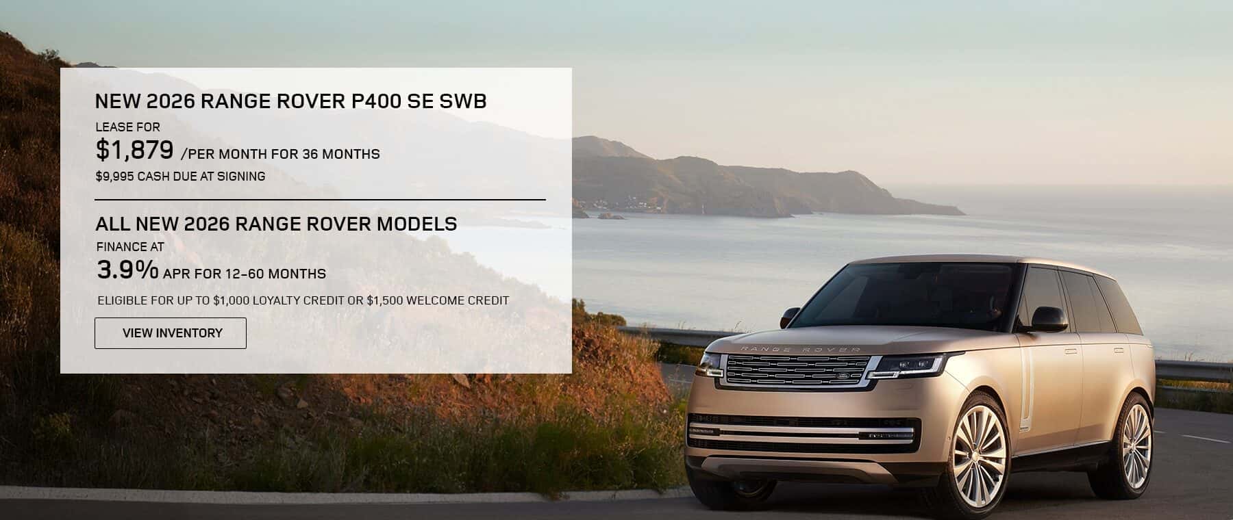 New Lease 2026 Range Rover Lease and APR Offer