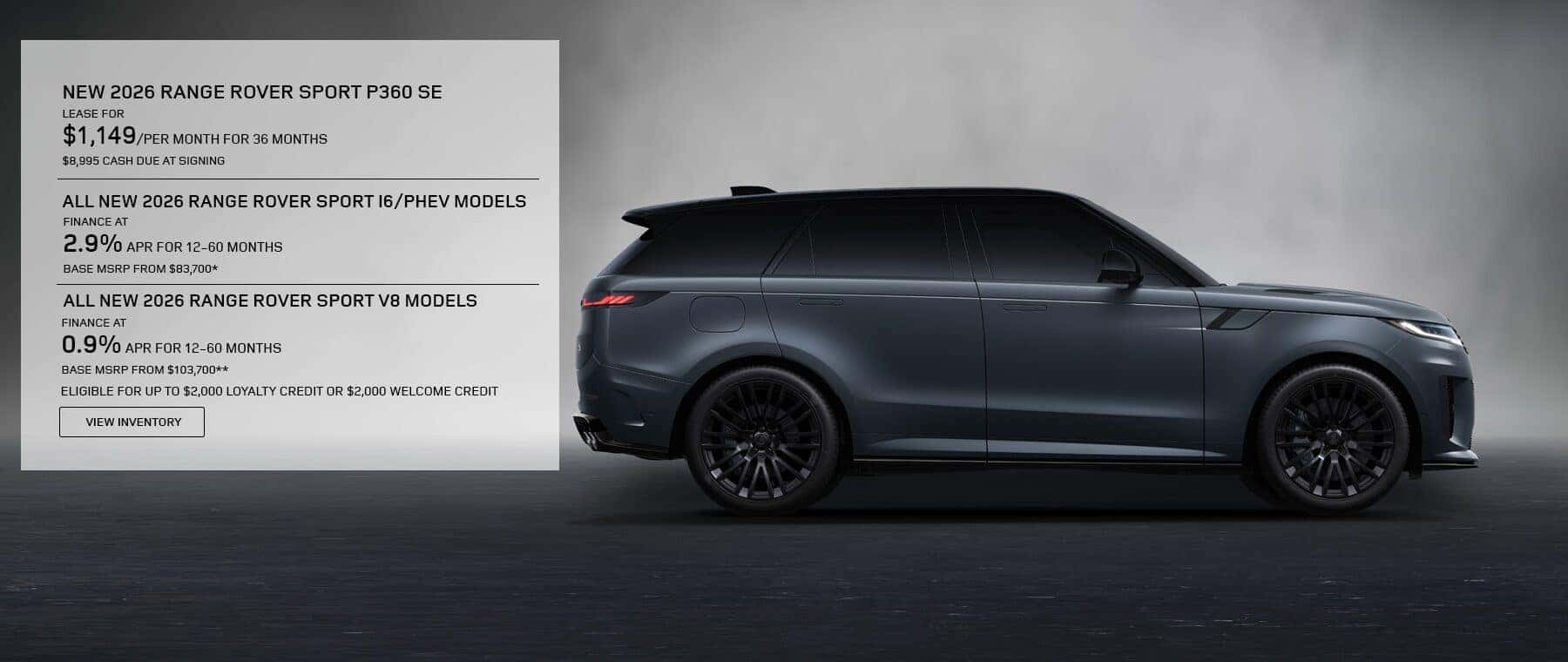 New Lease 2026 Range Rover Sport Lease and APR Offer