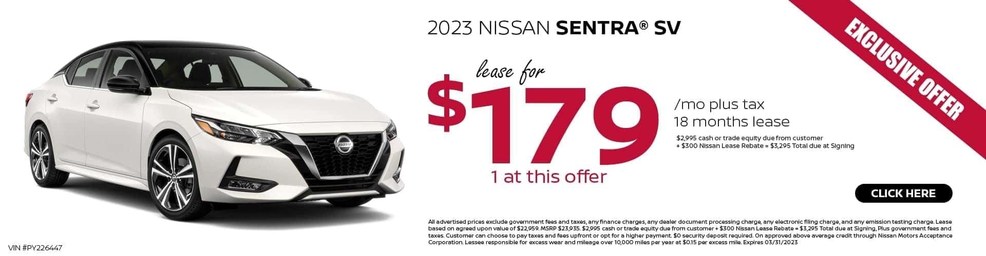 2023 Sentra Lease Special