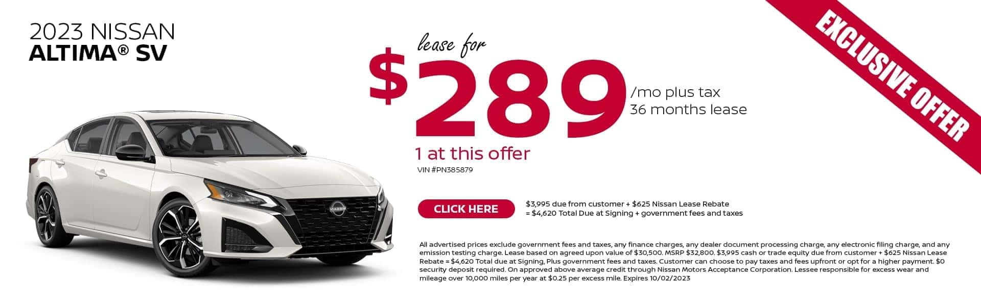 2023 Nissan Altima Lease Special Offer