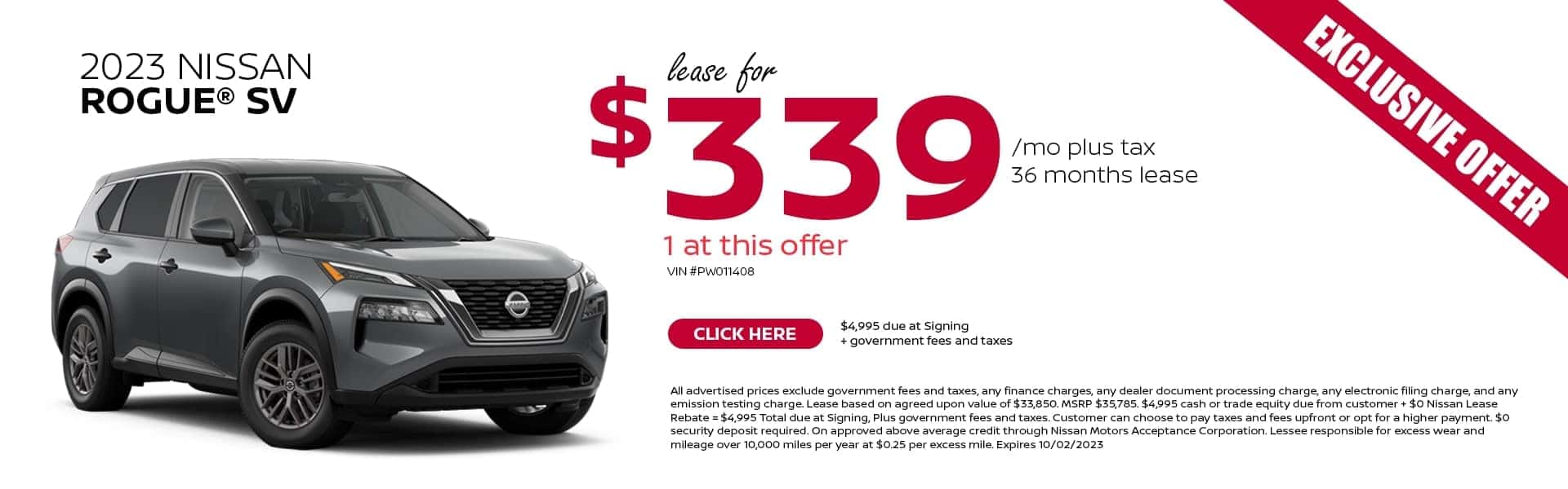 2023 Nissan Rogue Lease Special Offer
