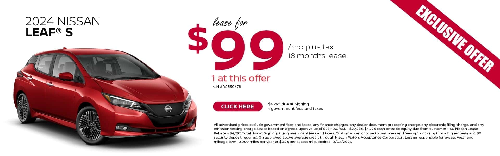 2024 Nissan Leaf Lease Special