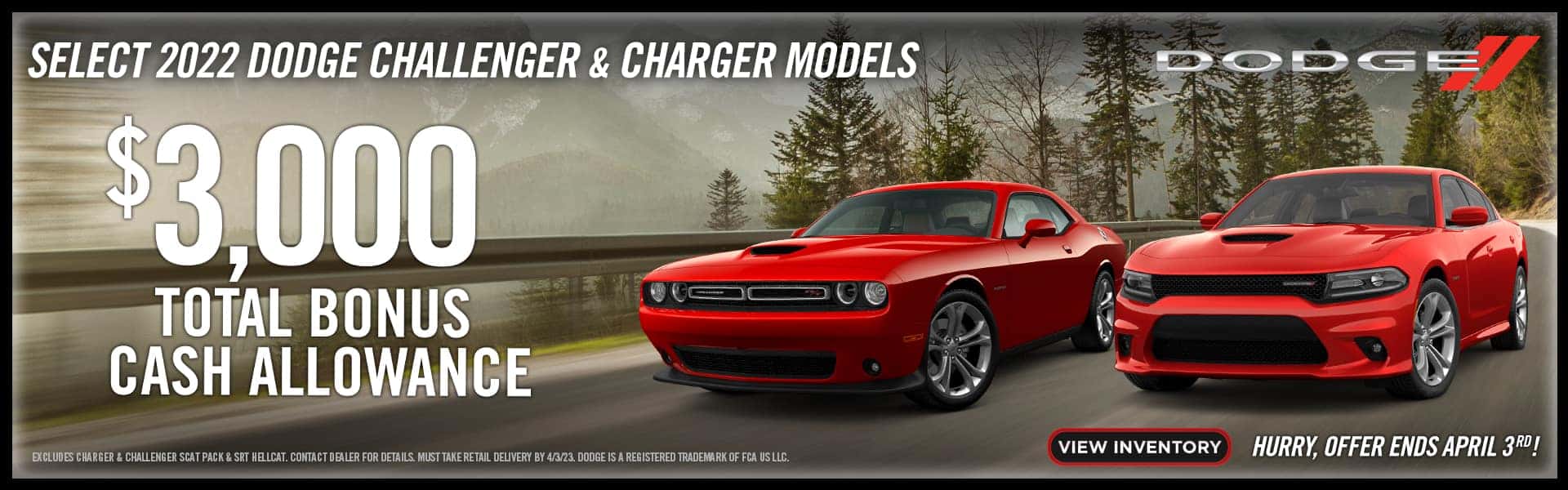 2022 Dodge Challenger and Charger models get $3,000 total bonus cash allowance