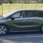 Green 2018 Honda Odyssey Parked at Baseball Diamond