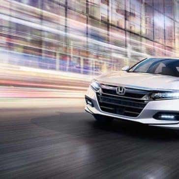 A White 2020 Honda Accord Headlights On