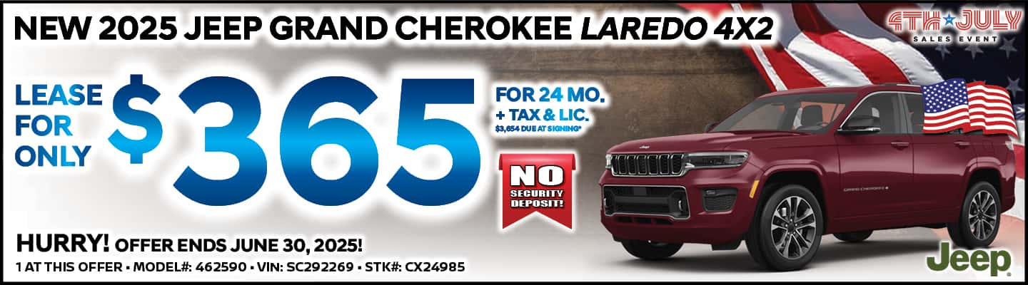 2025 Jeep Grand Cherokee Laredo Lease in Poway, CA