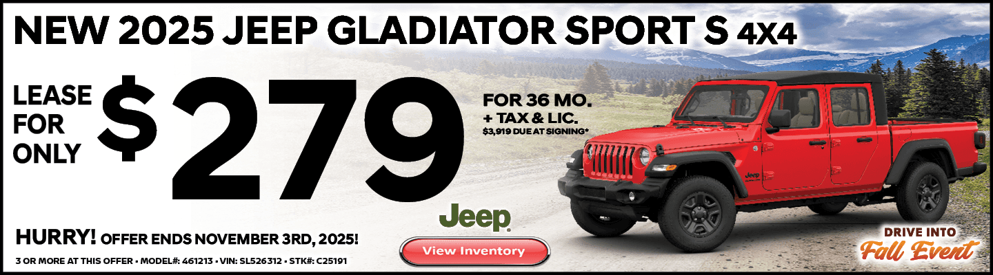 NEW 2025 JEEP GLADIATOR SPORT S 4X4