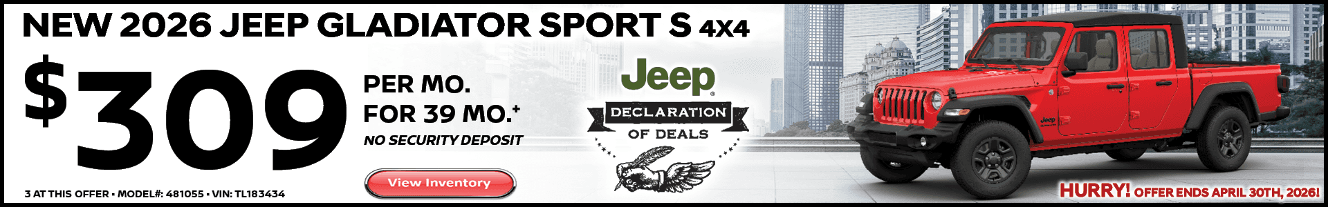 2026 JEEP GLADIATOR SPORT