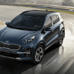 2020 Kia Sportage taking a turn