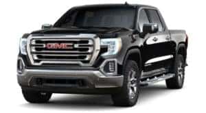 A black 2019 GMC Sierra 1500 on white