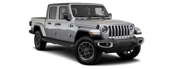A silver 2020 Jeep Gladiator is facing right.