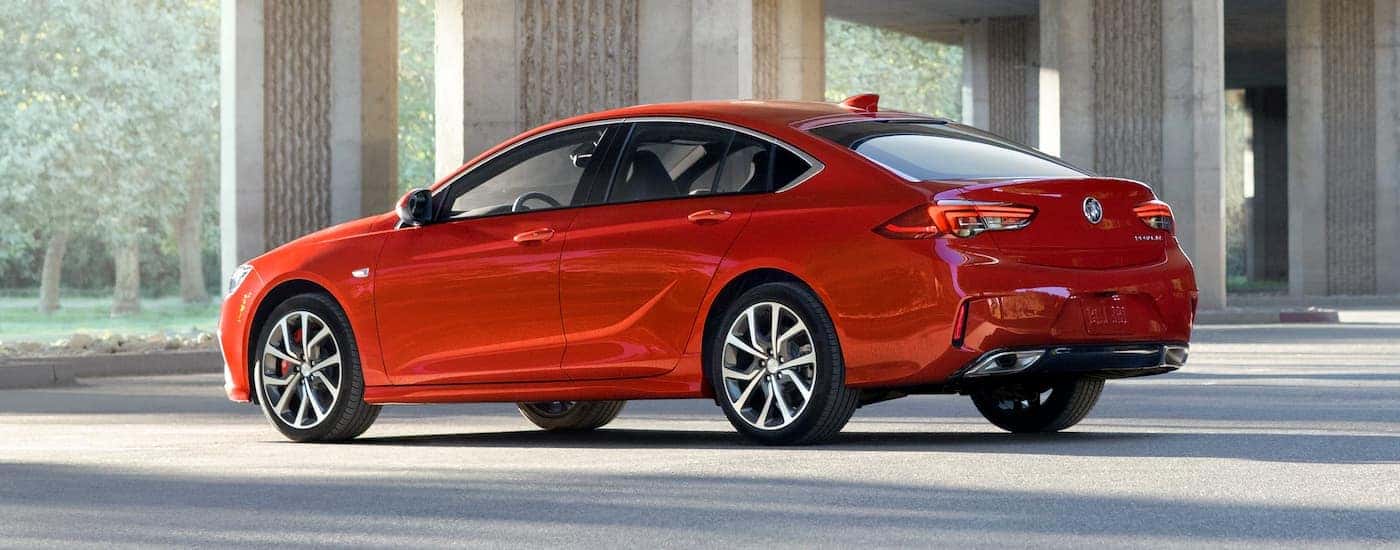 A red 2019 Buick Regal GS is in a parking garage after leaving a Buick Dealer near Atlanta, GA.